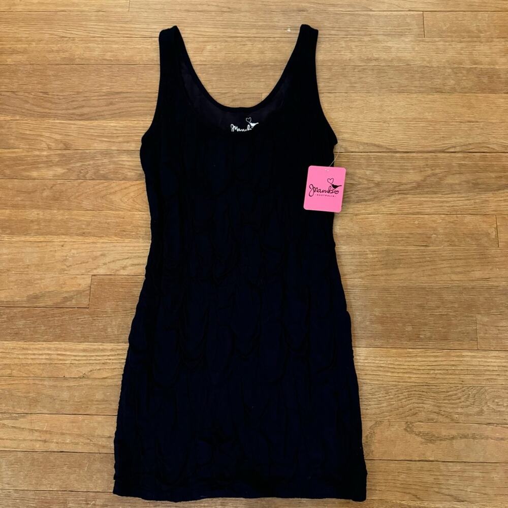 NWT Mambi black tank style mini sheath dress size large L
b28